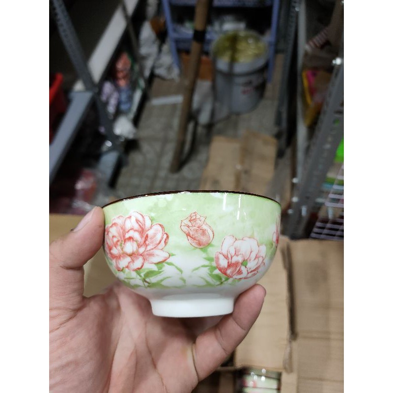 CHÉN SÀNH HOA VĂN, CÓ VIỀNG,MEN SIÊU BÓNG,COMBO 10 CÁI