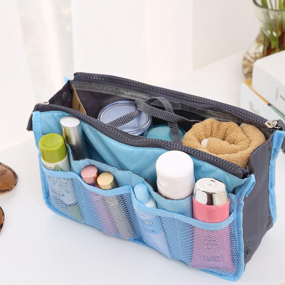 Túi Đựng Mỹ Phẩm / Đồ Vệ Sinh Cá Nhân Hai Ngăn Có Khóa Kéo Gấp Gọn Cho Nữ