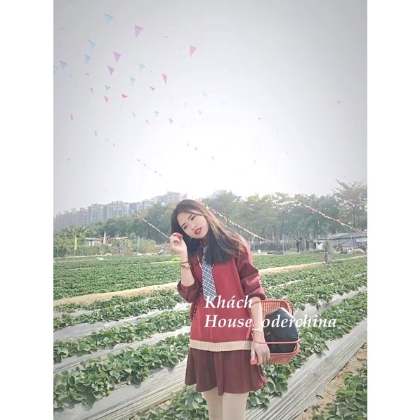 Có Sẵn -Sét váy+gile+cà vạt -kẻ dáng hàn quốc -ulzzang -  chất  tăm gile len hàng quảng châu loại 1 dáng xoè xếp ly | BigBuy360 - bigbuy360.vn