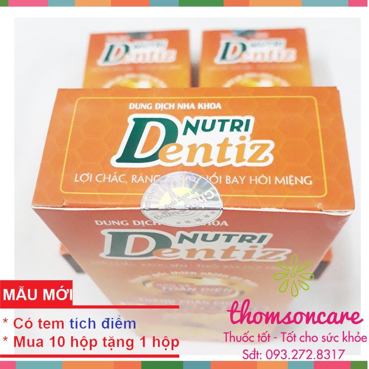 Nước súc miệng Nutri Dentiz từ sáp ong - giảm sâu răng, ngừa hôi miệng, nhiệt miệng - dùng được cho trẻ Chai 250ml