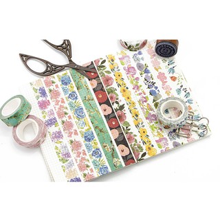 Băng dính Washi tape chủ đề hoa cỏ mùa xuân WA011 mẫu 01-10