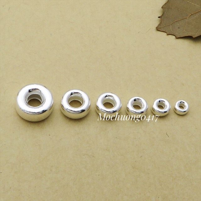 SỈ SIÊU RẺ  Charm chặn bạc 6mm hàng đẹp - Bạc chuẩn loại 1, PH011