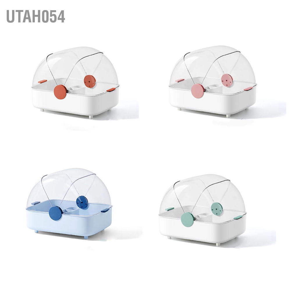 [Hàng Sẵn] Rổ úp bát hình quạt có nắp đậy và thùng đũa đa chức năng Chống bụi sấy khô cho nhà bếp【Utah054】