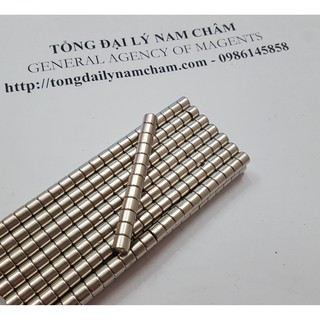 Nam châm đất hiếm 3x4mm, nam châm viên kích thước phi 3 dày 4mm lực hút mạnh