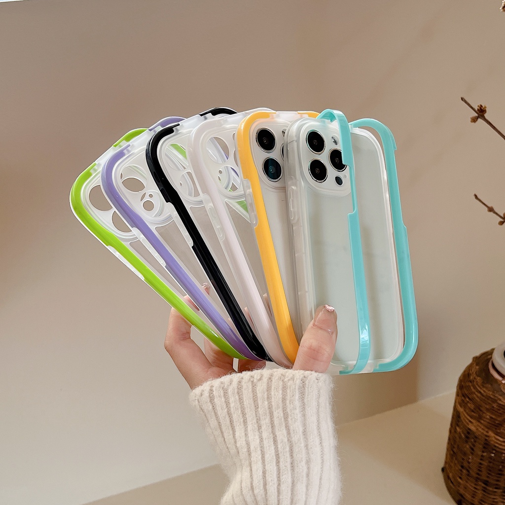 Ốp Điện Thoại Silicone Trong Suốt Chống Sốc Có Giá Đỡ Cho iPhone 13 12 11 Pro Max XS XR 8 7 Plus