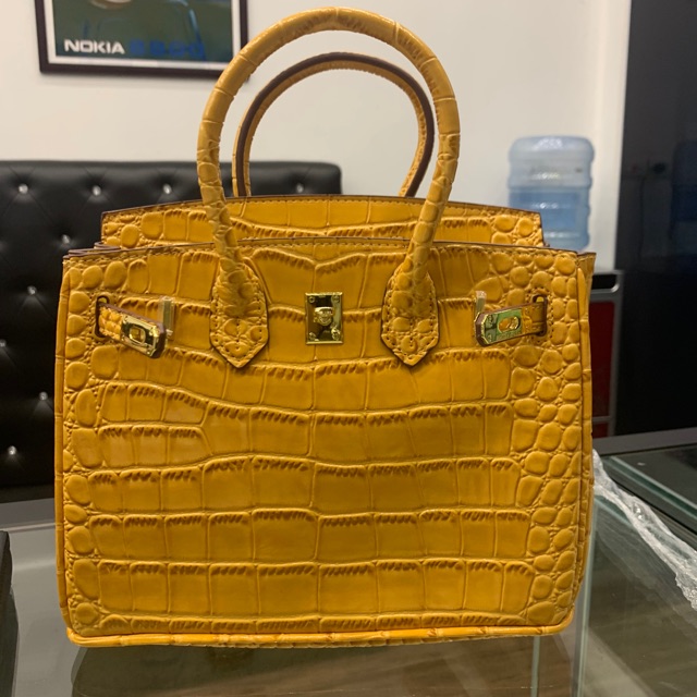 Túi HM size 25 da cá sấu
