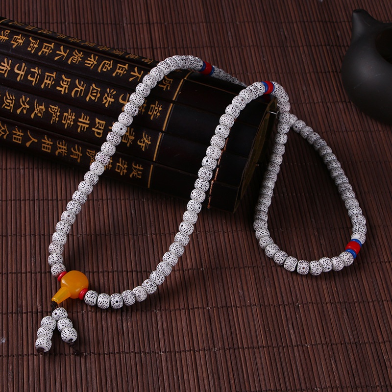 Vòng Tay Chuỗi 108 Hạt Bồ Đề Màu Trắng Thời Trang Cho Nam Và Nữ