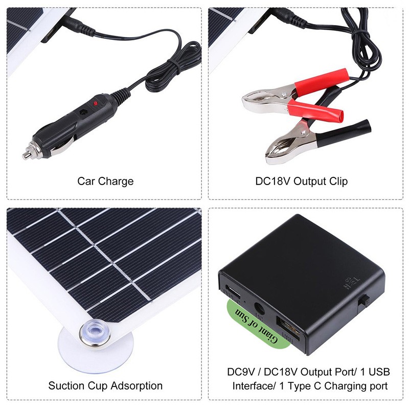 Acescene Bộ Tấm Pin Năng Lượng Mặt Trời 250W Hoàn Thiện USB DC 12/5V Kép Với Bộ Điều Khiển Năng Lượng Mặt Trời 60A/100A Năng Lượng Mặt Trời Tế Bào Bộ Sạc Pin Cho Xe Du Thuyền RV
