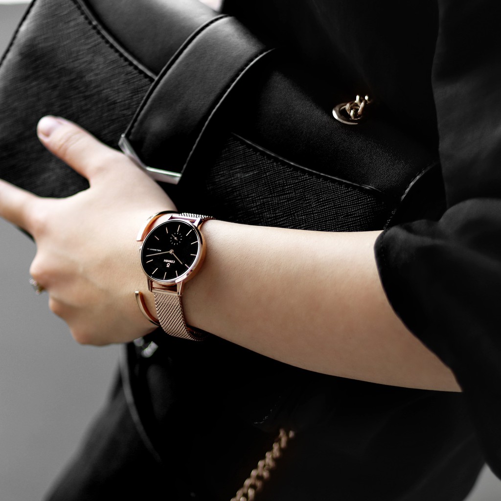 Đồng hồ nữ Curnon Melissani Haze dây kim loại chính hãng, đeo tay thời trang nữ tính