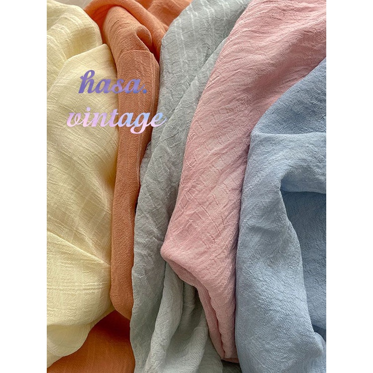 🌿 Áo sơ mi dài tay chất voan nhăn nhiều màu trơn basic ulzzang 🔥