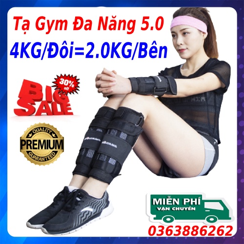 Tạ gym 4kg 🎁FREESHIP🎁 Tạ gym 4kg bản PREMIUM dùng cho gymer, chạy bộ, người cần tăng chiều cao, trị liệu sau chấn thương