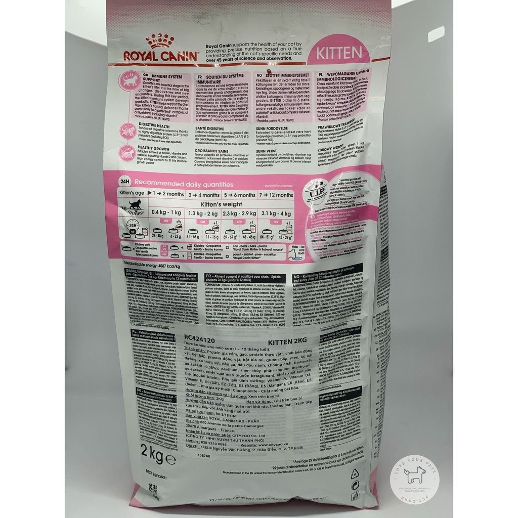 Thức ăn hạt cao cấp cho mèo con Royal Canin Kitten túi 2kg