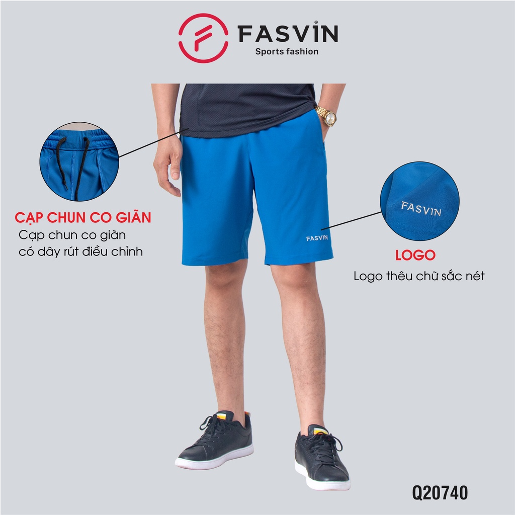 Quần đùi thể thao nam Fasvin Q20264.HN vải gió chun mềm mại co giãn