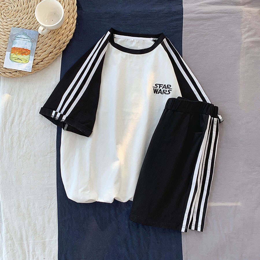 Bộ thể thao Unisex ⚡𝐅𝐫𝐞𝐞𝐒𝐡𝐢𝐩⚡ Bộ thể thao nam nữ sọc Star Wars chất liệu cotton mềm mịn