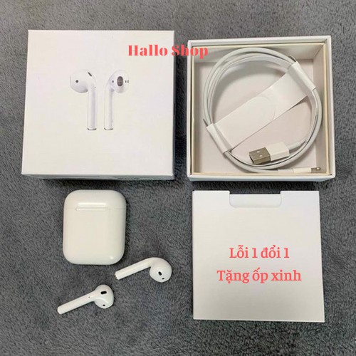 Tai nghe bluetooth Airpods 2 cao cấp Cảm Ứng Đa Điểm Full Chức Năng (Định Vị - Đổi Tên)  dùng cho IOS và Androi