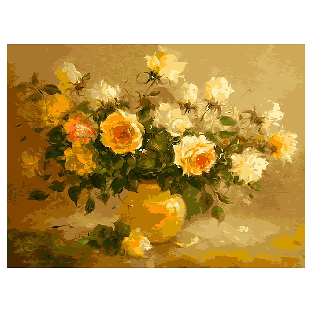 Tranh sơn dầu trang trí hình hoa hồng ( tự sơn)