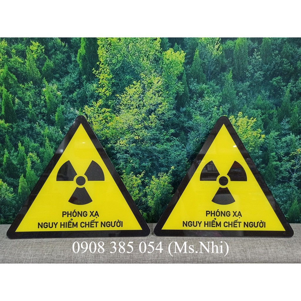 Bảng cảnh báo phóng xạ nguy hiểm chết người chất liệu mica siêu bề - D=30cm- Hình thật
