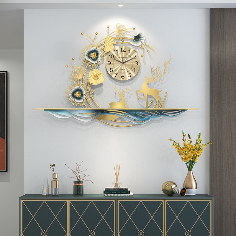 Đồng hồ treo tường vòng hươu nghệ thuật SENCOM, đồng hồ trang trí decor phòng khách - 2936