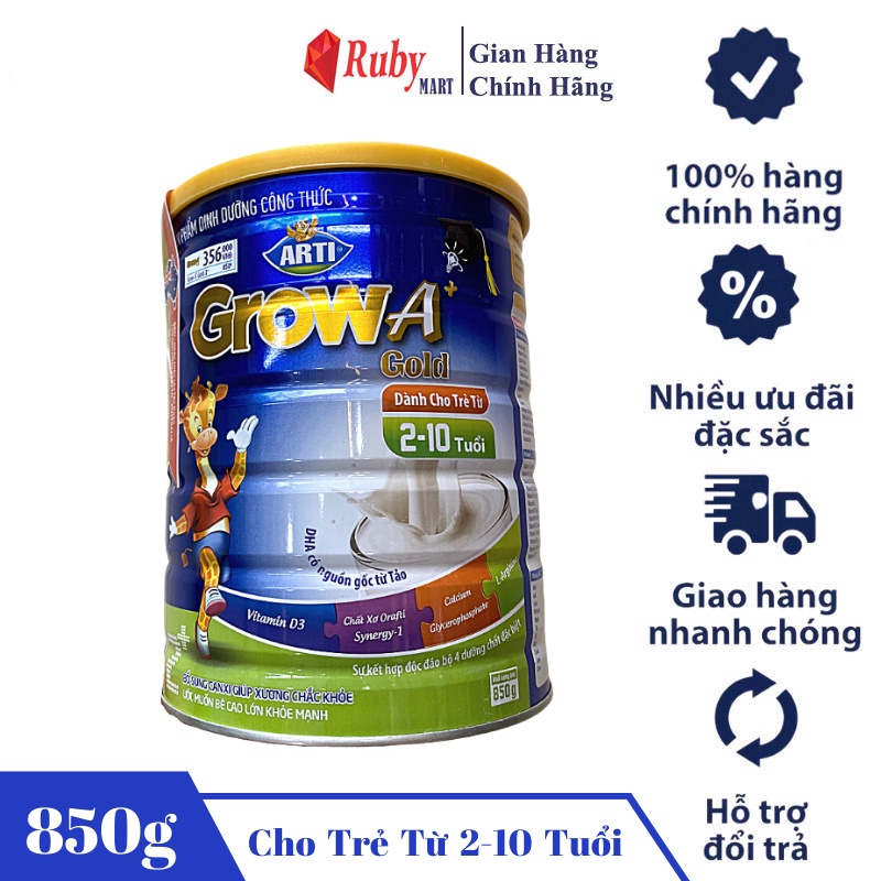 [Date T6/24] Sữa Bột ARTI GROW A+ Gold 2 Cho Trẻ từ 2 - 10 Tuổi Lon 850g