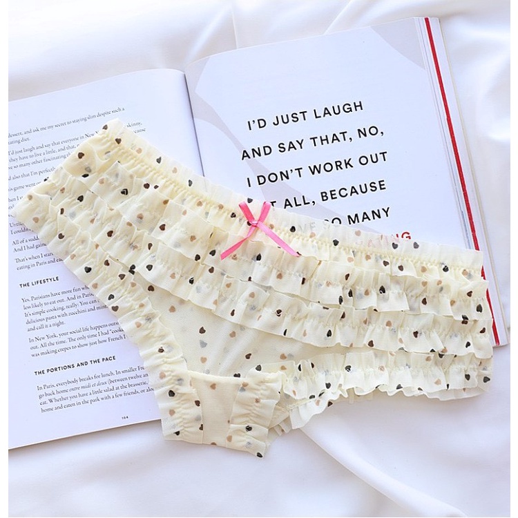 Quần lót nữ MiYours Fashion &amp; More QL201 ren tầng họa tiết phối nơ chống viêm, kháng khuẩn mềm mại an toàn cho da
