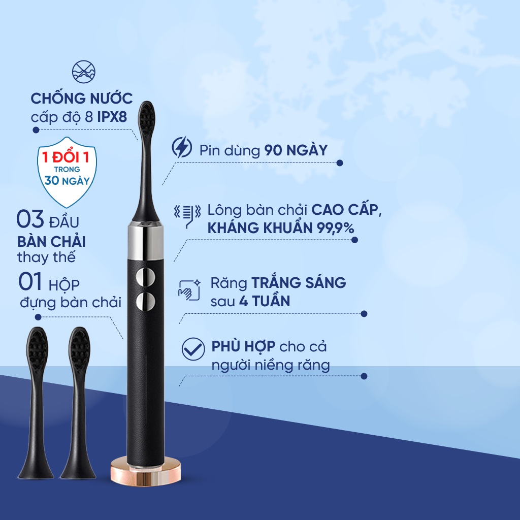 Bàn Chải Điện Đánh Răng  Máy Tự Động Lông Mềm, Công Nghê Sống Âm Sonic, Giành Cho Răng E Buốt Nhạy Cảm