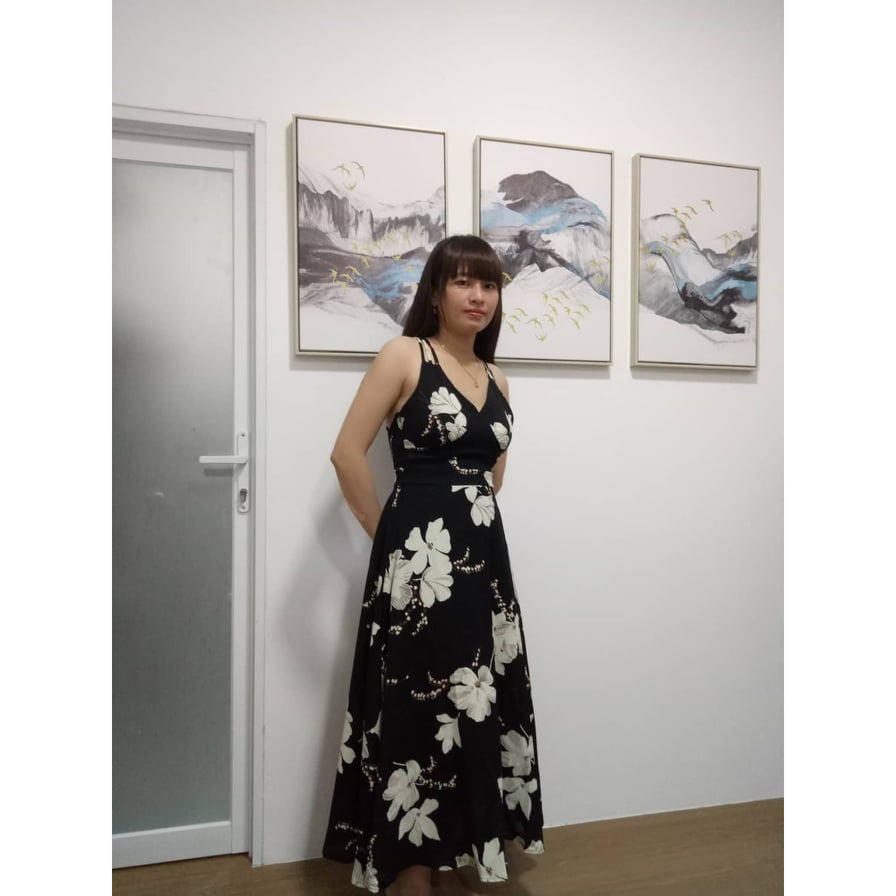 Đầm maxi hoa hở lưng phong cách Hàn Quốc siêu quyến rũ