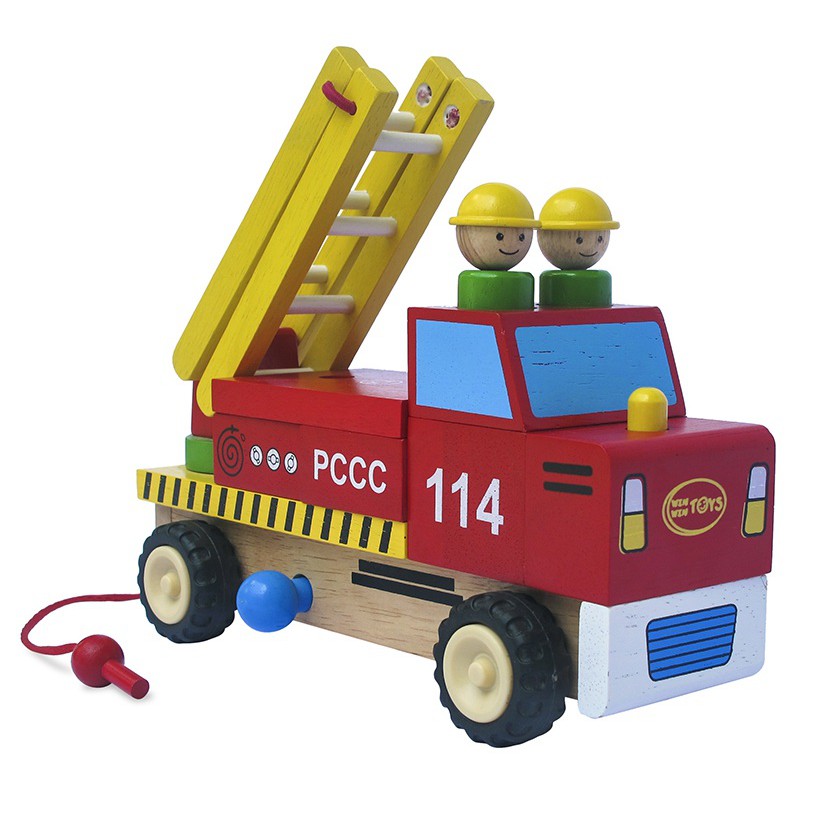 Đồ chơi gỗ Winwintoys - Xe thang lắp ráp, đồ chơi thông minh cho bé trai.