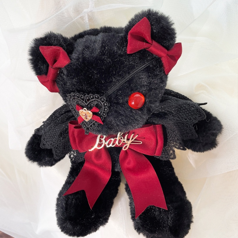 Túi Đeo Chéo Hình Gấu Nhồi Bông Mềm Mại Dành Cho Nữ