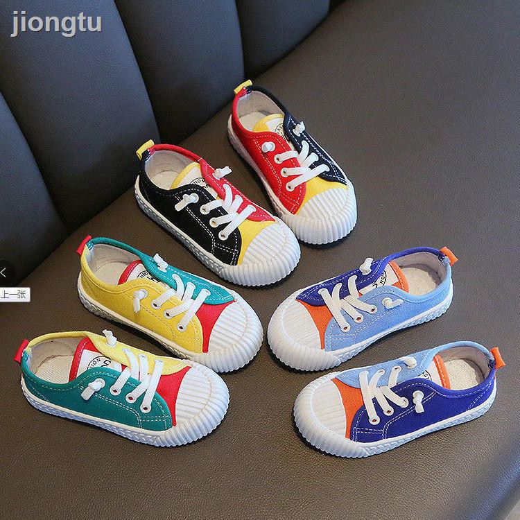 Giày Lười Vải Canvas Kiểu Hàn Quốc Thời Trang Xuân Hè Mới Cho Bé Trai Gái 2021