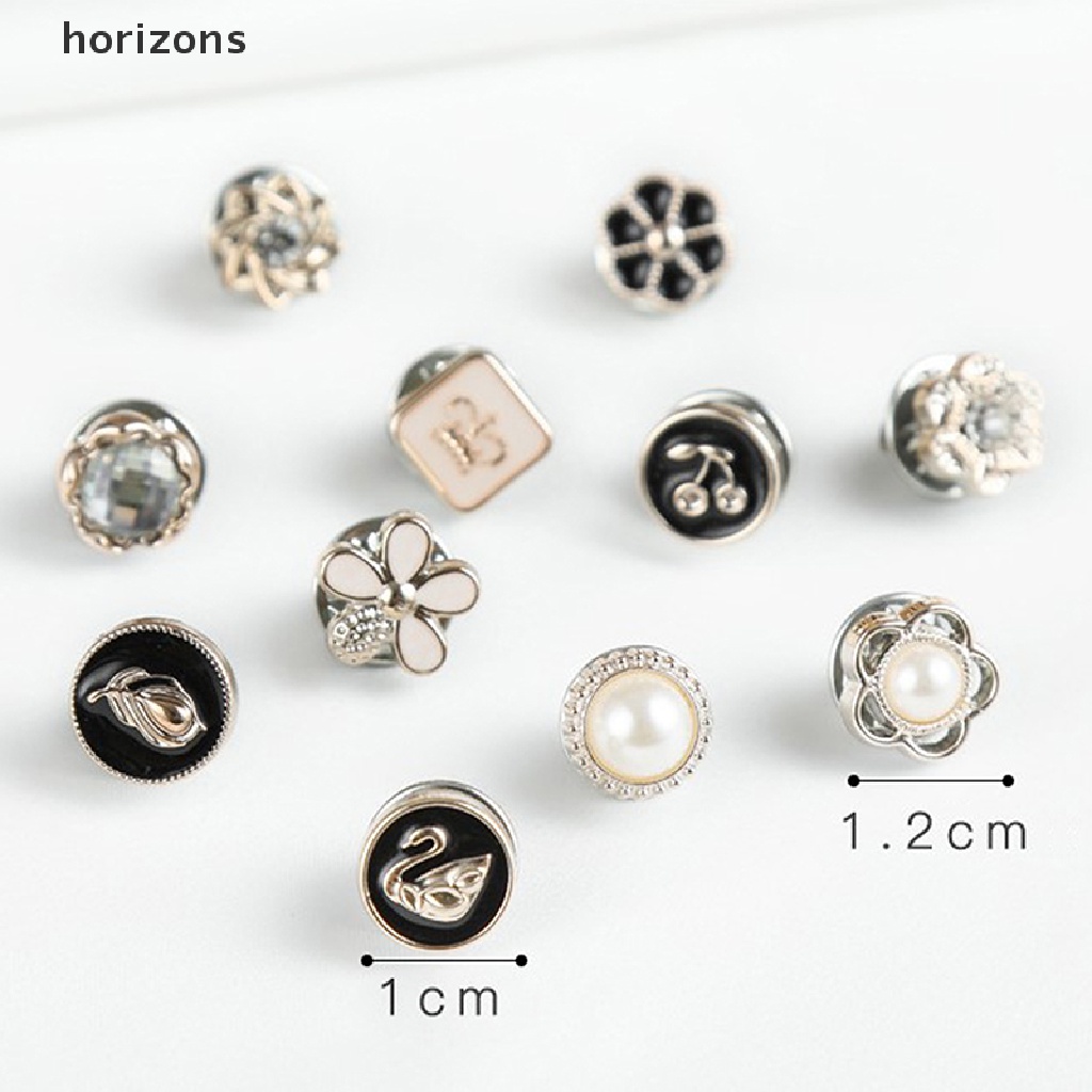 Set 10 Ghim Cài Cổ Áo / Đầm Chống Chói Đính Ngọc Trai Dễ Thương Thiết Thực