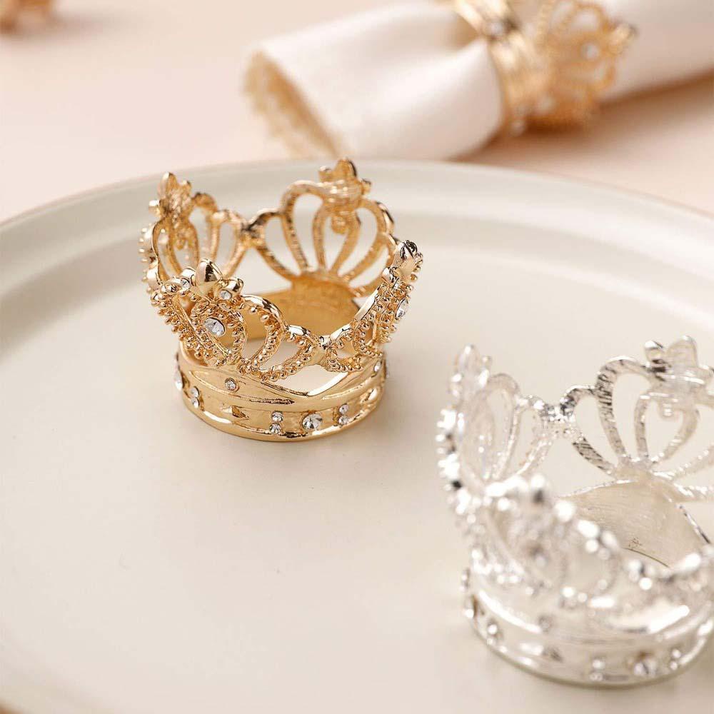 Giá Đỡ Khăn Ăn Dạng Vòng Tròn Bền Bỉ Hình Vương Miện Rỗng Dành Cho Tiệc Cưới Sinh Nhật Gia Đình