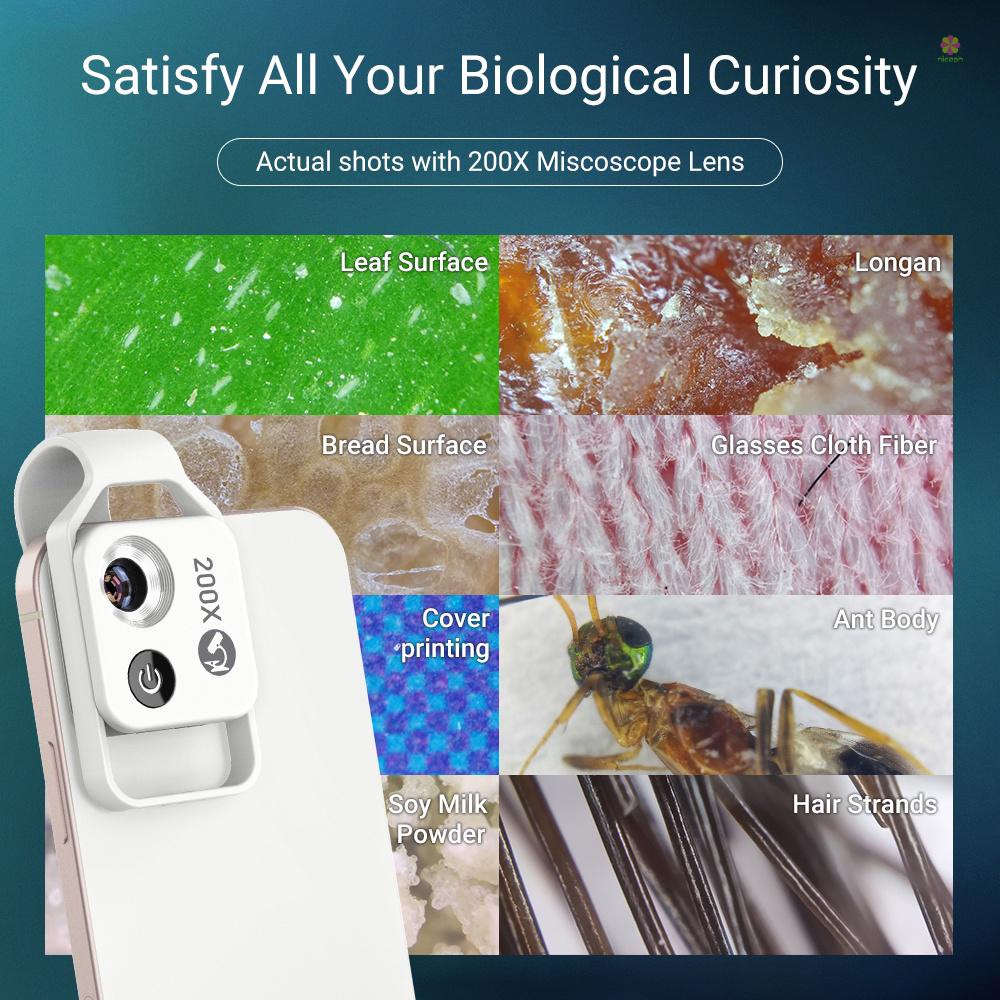 Kính Hiển Vi Kẹp Điện Thoại / Quan Sát Da / Côn Trùng Chuyên Nghiệp APEXEL MS002 200X