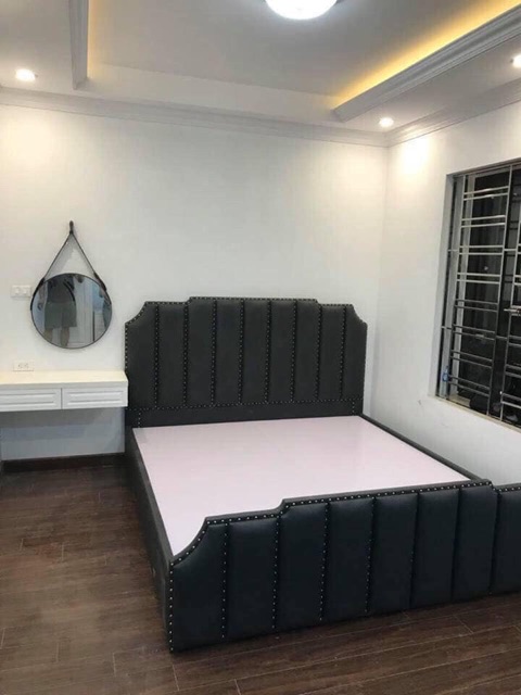 Giường sofa bọc đệm nỉ nhiều mẫu