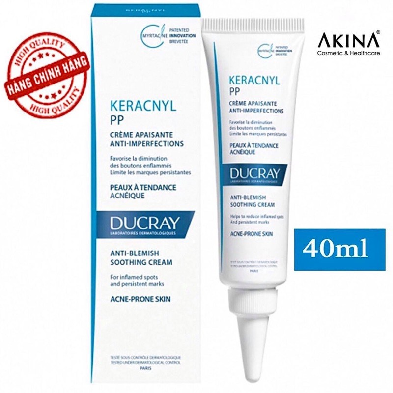 [CHÍNh HÃNG] Kem Ngừa Mụn Giảm Thâm Ducray Keracnyl PP Anti-Blemish Soothing