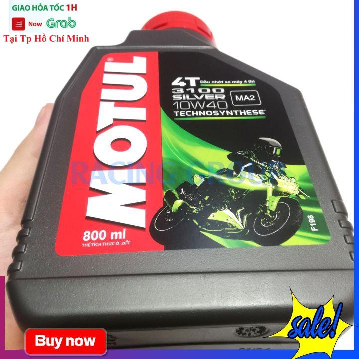 Nhớt Máy Chính Hãng Motul 3100 Sliver 4T 10W40 0.8L - Nhớt Pháp Cao Cấp Dành Cho Xe Số Côn Tay