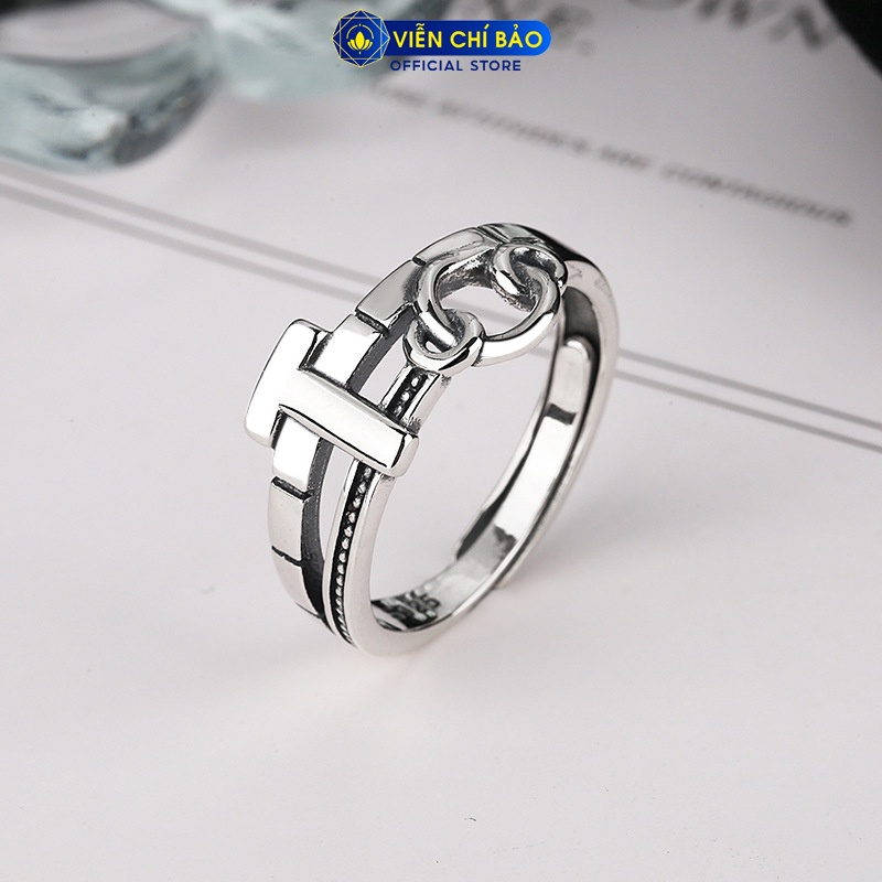 Nhẫn bạc nữ lồng họa tiết chữ T chất liệu bạc Thái 925 thời trang phụ kiện trang sức nữ Viễn Chí Bảo N000305