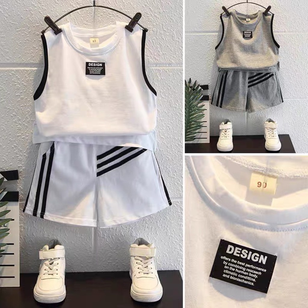 Đồ bộ hè sát nách cho bé trai BinBon Kids,Bộ Sát Nách Chất Cotton Cho Bé từ 6-26kg