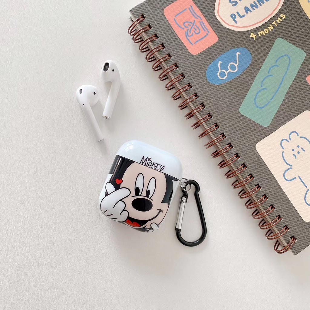 Disney Vỏ Bảo Vệ Hộp Sạc Tai Nghe Airpods 1 / 2 / Pro Hình Mickey Minnie Xinh Xắn Ốp