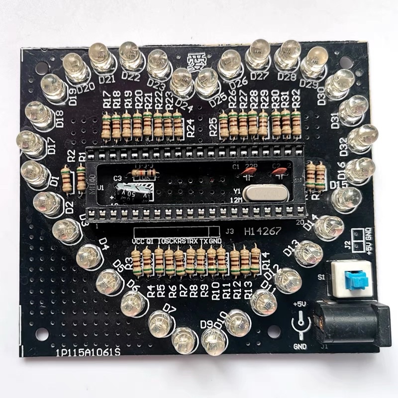 Bộ tự ráp mạch Led Trái Tim 32 Led quà tặng 8/3