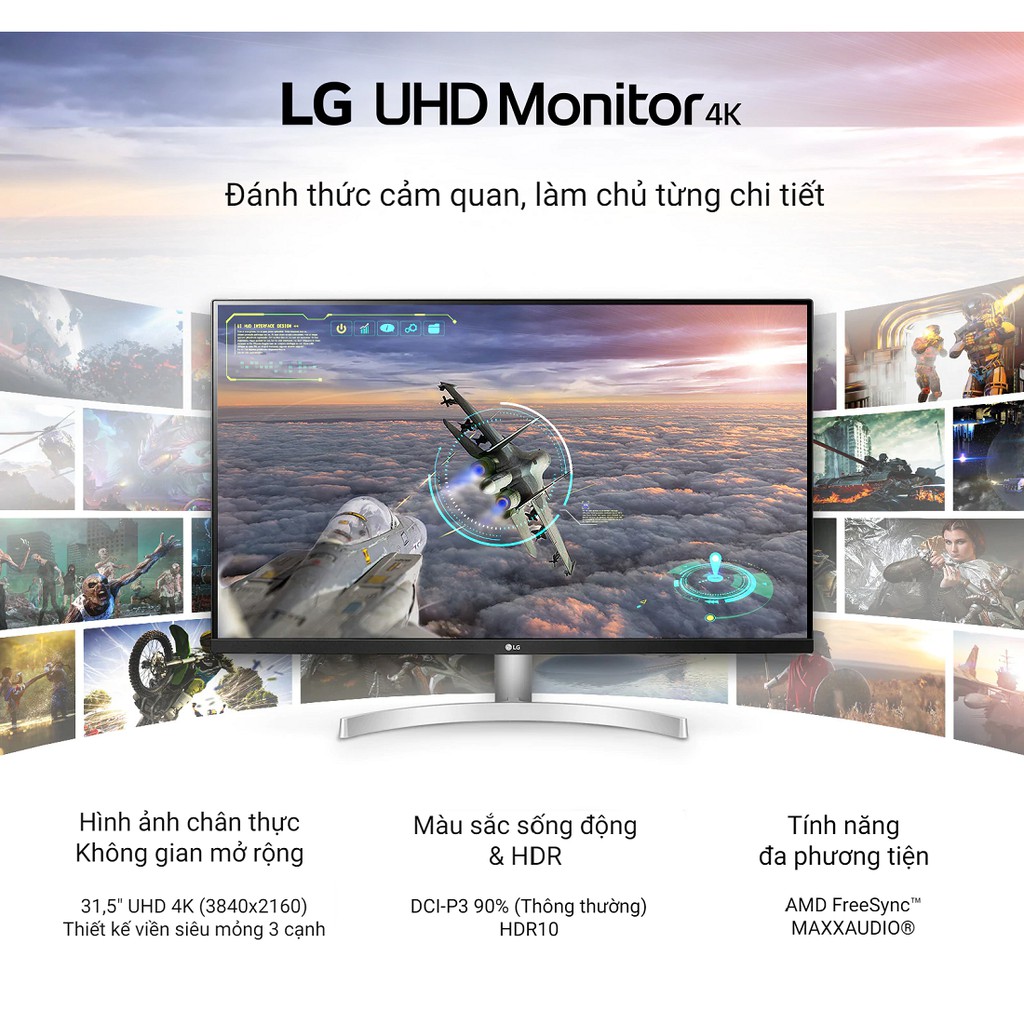 Màn Hình LG 32UN500-W UHD 4K 31.5'' VA HDR Loa 5W - Hàng Chính Hãng ChopperGaming | WebRaoVat - webraovat.net.vn