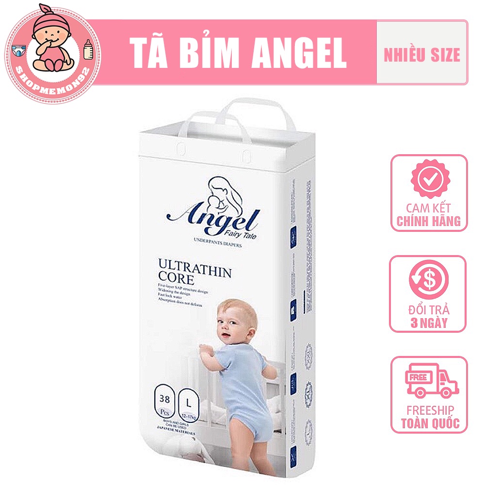 Bỉm cho bé -Tã/Bỉm Dán/Quần Angel đủ size S66/M60/M40/L56/L38/XL52/XL36/XXL34 mềm mại và êm dịu bảo vệ làn da của bé