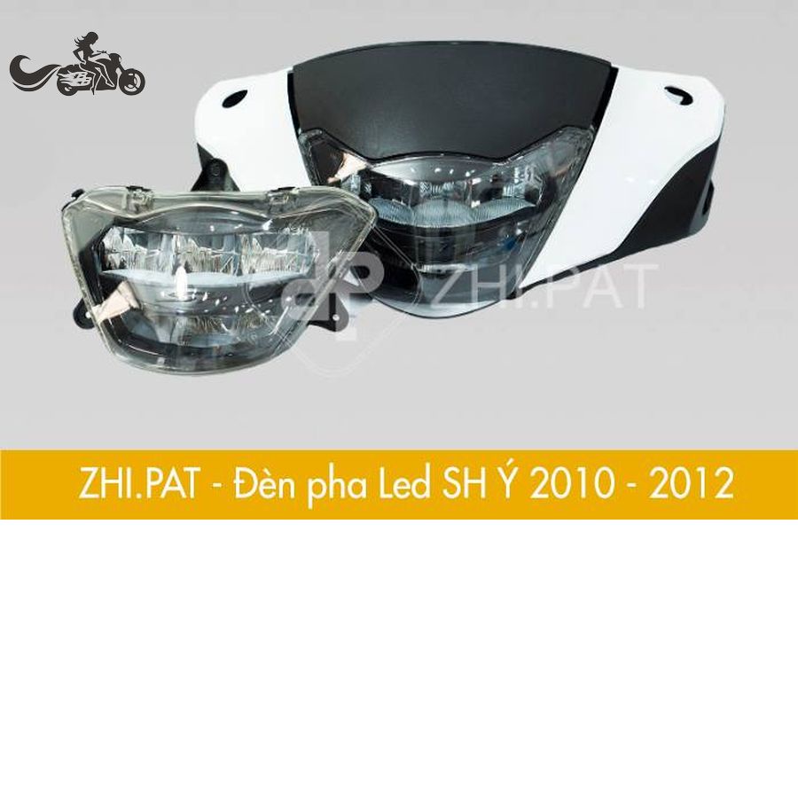 Đèn Pha Led 2 Tầng Xe SH Ý Nhập 2009-2012. Hàng Chính Hãng Bảo Hành Zhi.Pat Cao Cấp, Siêu Sáng. Màu Trắng Bạc &amp; Đen Khói