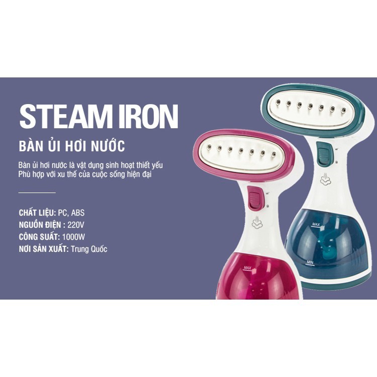 BÀN ỦI HƠI NƯỚC CẦM TAY QH03 ENI241 1000W - TẶNG 2 ĐẦU CHẢI