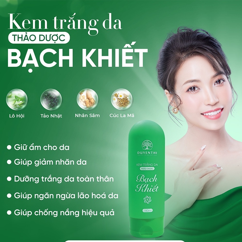 Kem Trắng Da Bạch Khiết Bách Y Sâm Duyên Thị - Giúp Da Trắng Sáng, Giữ Ẩm Cho Da