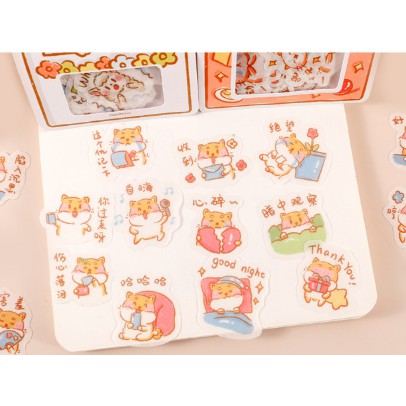 Bộ 40 Sticker Trang Trí Sticker DIY Miếng Dán Trang Trí Sổ Tay Hình Gấu Xinh Xắn