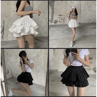 Chân váy xếp li xoè 2 tầng