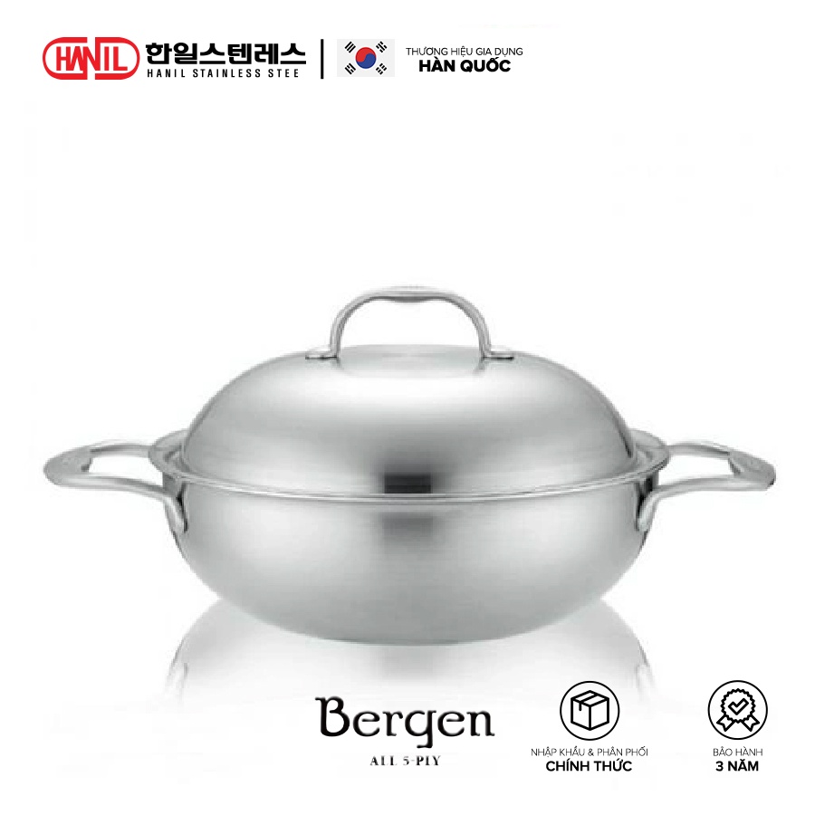 [Mã BMBAU300 giảm 10% đơn 499K] Chảo lẩu Party Wok 5 lớp liền đáy Bergen 24cm