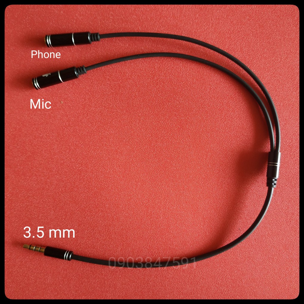 Dây chuyển đổi từ 3,5mm Dương ra Mic và Phone Âm
