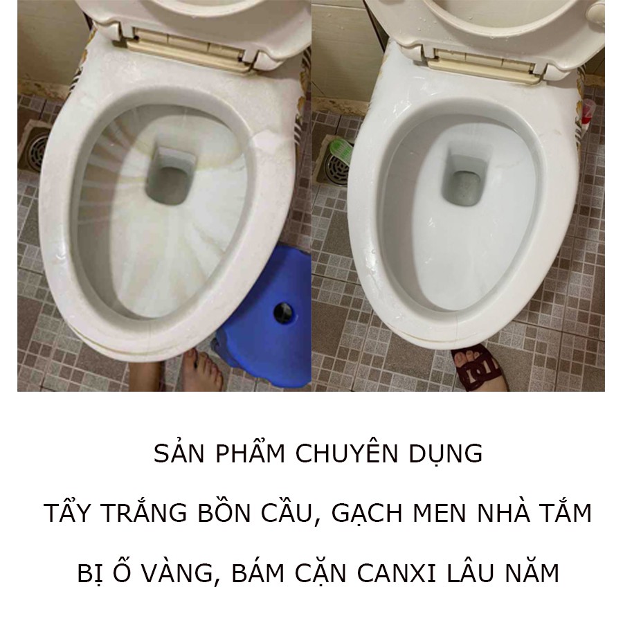 Nước tẩy bồn cầu SABO-S, tẩy trắng bồn sứ, gạch men ố vàng, bám cặn canxi lâu ngày chai 500ml, mùi dịu nhẹ