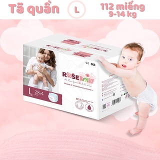 Thùng bỉm quần rose baby size l